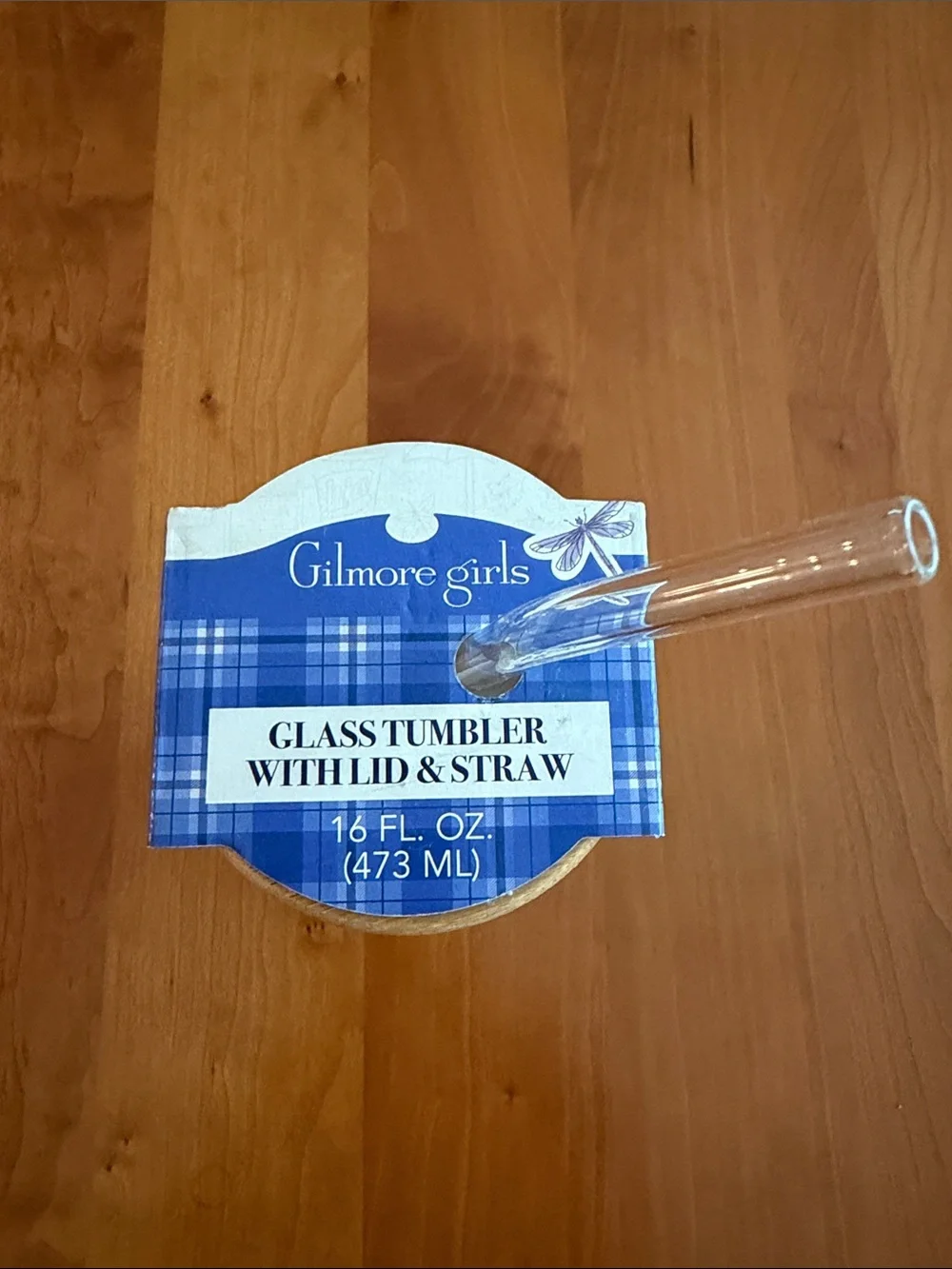 ☕ Gilmore Girls “Luke’s” 16 oz Glass Tumbler with Lid & Straw • NWT